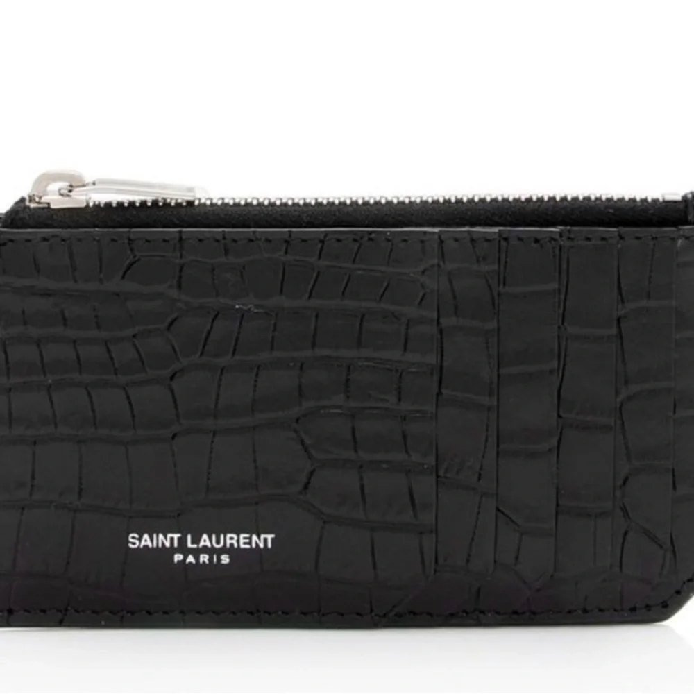 Saint Laurent Black Crocodile-Embossed Wallet